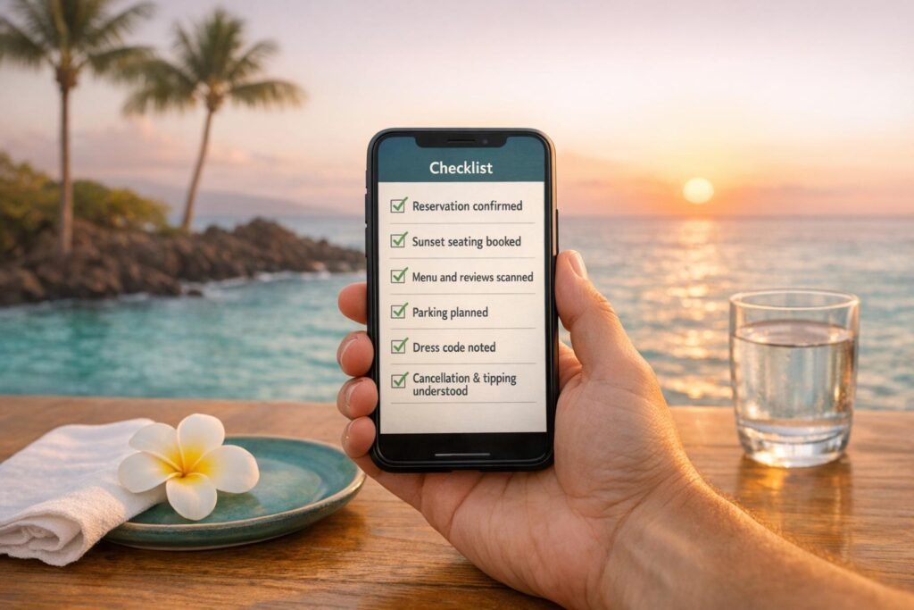 Complete Checklist for Booking Maui Beachside Dining